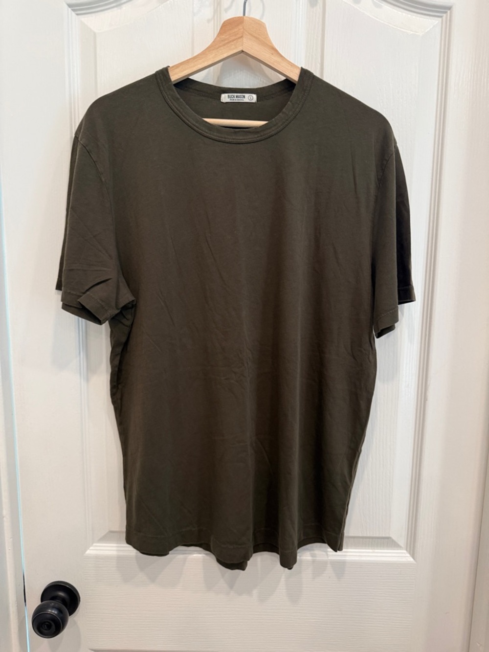 Buck Mason cotton short sleeve dark brown